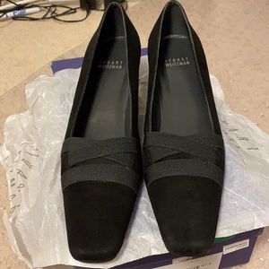 Women little heels shoes black size 7.5